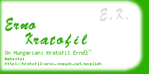 erno kratofil business card